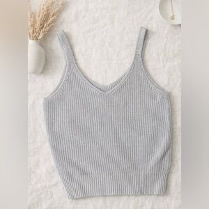 Gray Knit Women's Tank Top